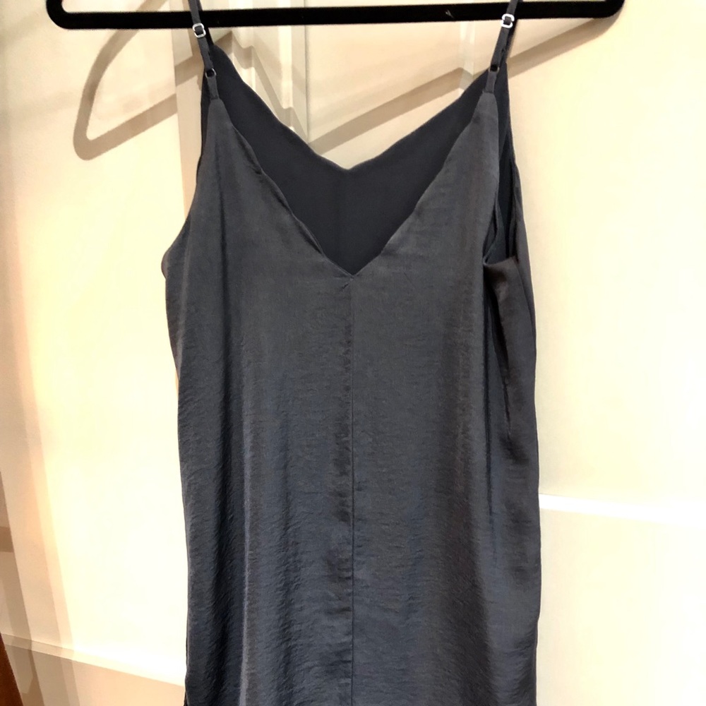 Melrose + Market | Small Dark Silky Grey Dress